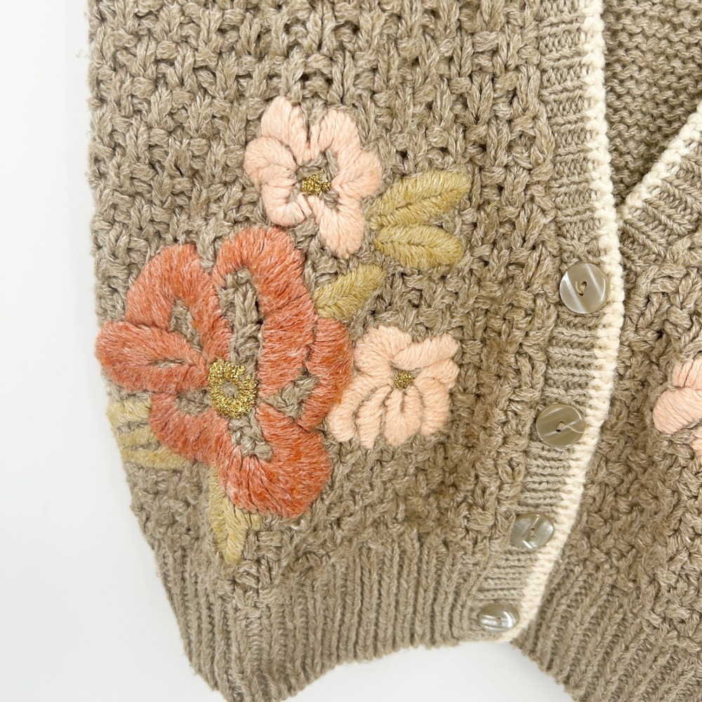 Designers Originals Vintage Cottagecore Floral‎ Embroidered Knit Sweater Vest L - Picture 3 of 8